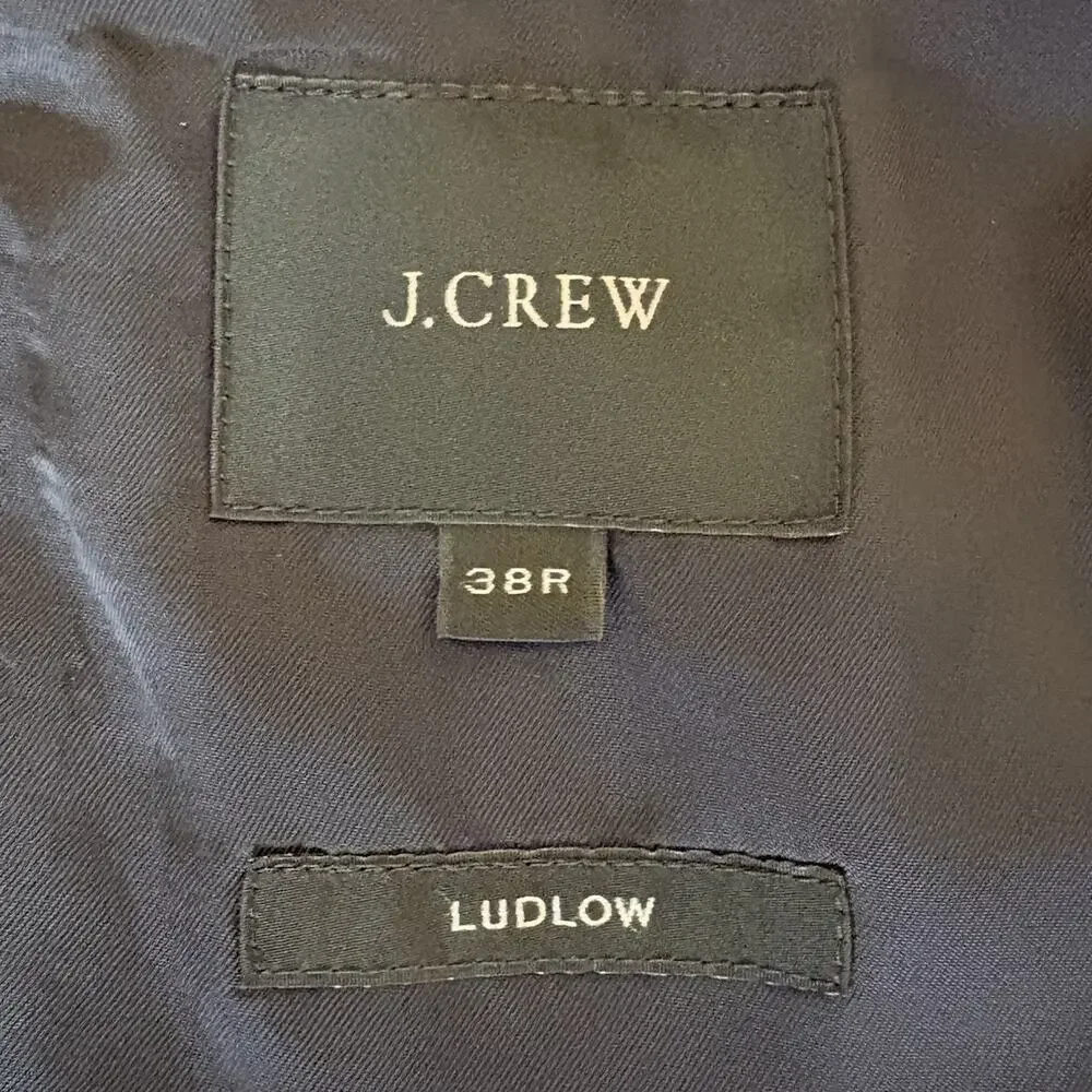 J.Crew Ludlow Blazer 38R 100% Italian Wool Gray Vitale Barberis Canonico